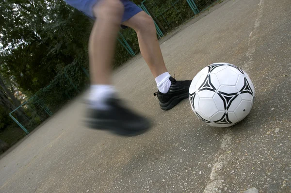 Soccer on the street — Stock Photo, Image