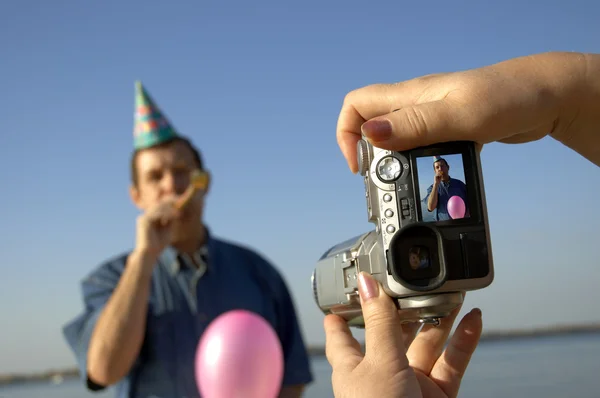 Happy party shooting — Stock Photo, Image
