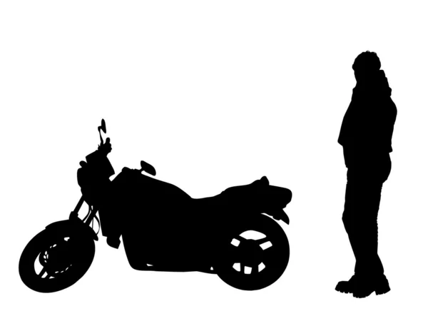 Байкер і мотоцикл — стокове фото