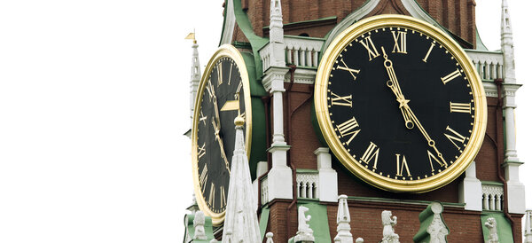 Old clock on tower (Russia, kremlin chimes)