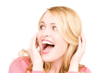 Surprised woman face clipart