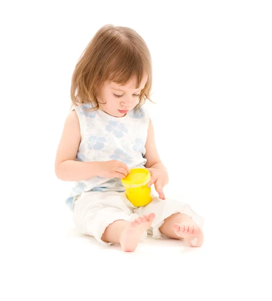 Bambina con schiuma modellante — Foto Stock