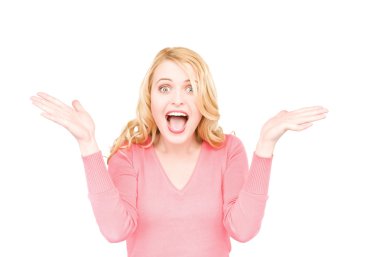 Surprised woman face clipart