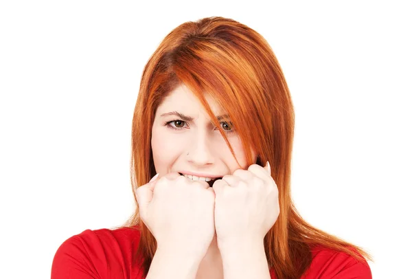 Mutsuz Kızıl saçlı kadın — Stok fotoğraf