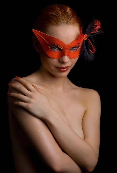 Donna in maschera — Foto Stock