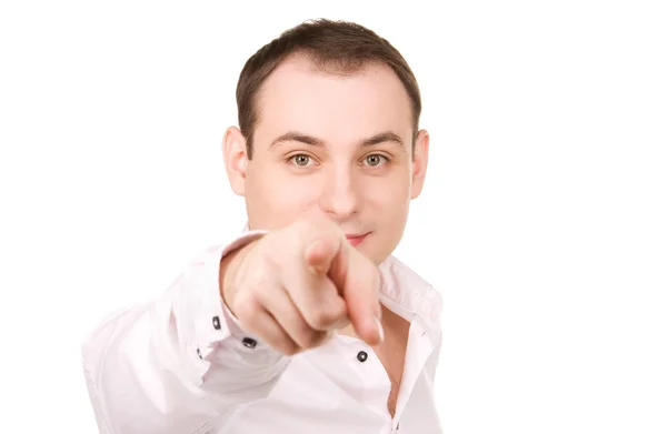 Empresário apontando o dedo — Fotografia de Stock