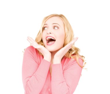 Surprised woman face clipart