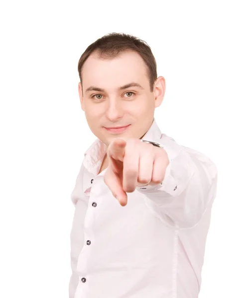 Businessman pointing his finger — Stock Photo, Image