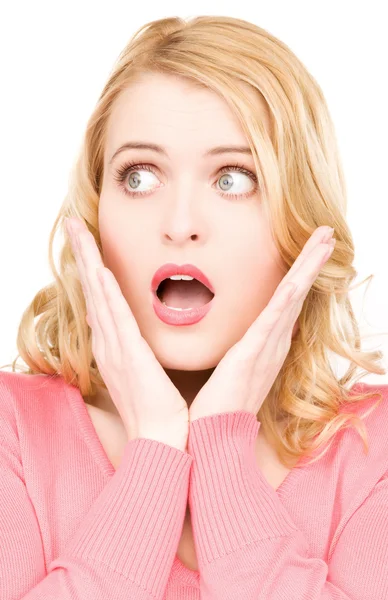 Surprised woman face Stock Image