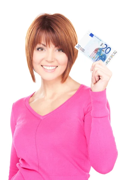 Lovely woman with cash money — Stock Photo, Image