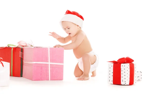 圣诞礼品圣诞老人 helper 宝宝 — 图库照片