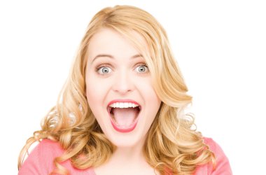 Surprised woman face clipart