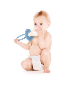 Baby boy with big pacifier clipart