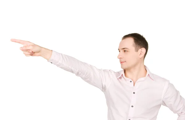 Podnikatel ukazuje prstem — Stock fotografie
