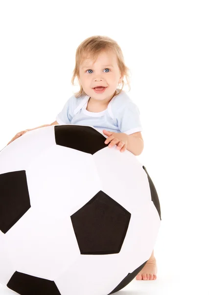 Baby boy with soccer ball — Stock Photo, Image