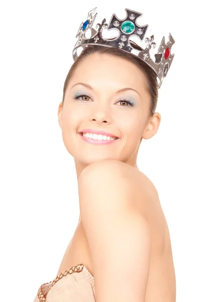 Lovely woman in crown — Stock Photo, Image