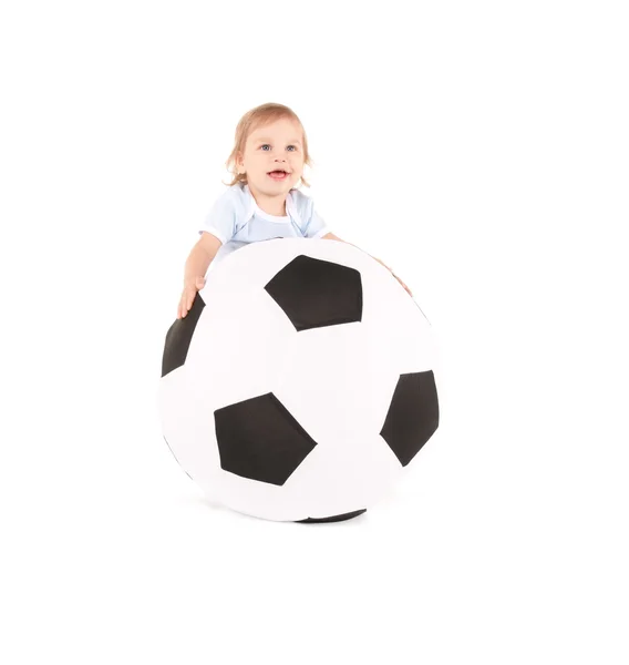 Chlapeček s fotbalovým míčem — Stock fotografie