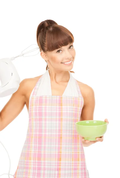 Hausfrau mit Mixer — Stockfoto