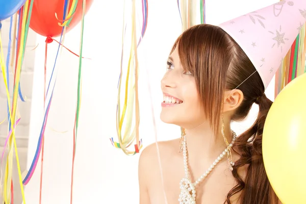 Festa menina com balões Fotografias De Stock Royalty-Free