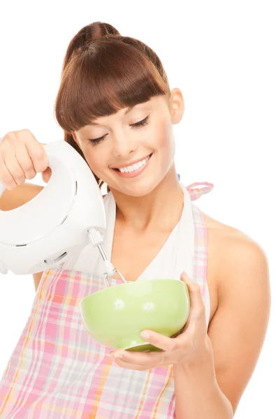 Hausfrau mit Mixer — Stockfoto