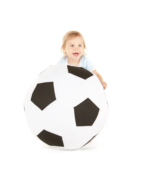 Niño con pelota de fútbol Imagen de archivo