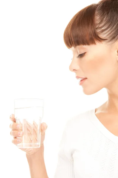 Vrouw met glas water — Stockfoto