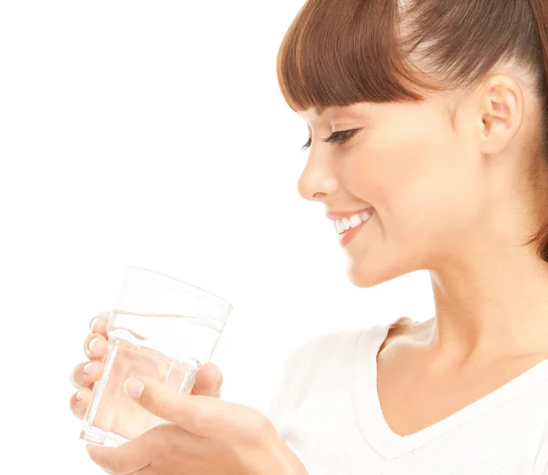 Женщина со стаканом воды Стоковое Фото