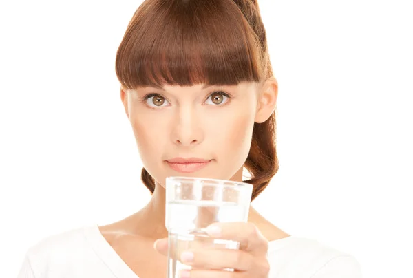 Mulher com copo de água — Fotografia de Stock