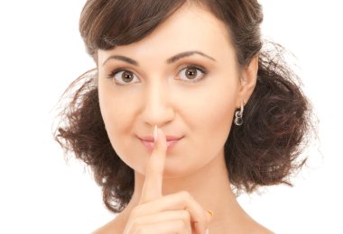 Finger on lips clipart