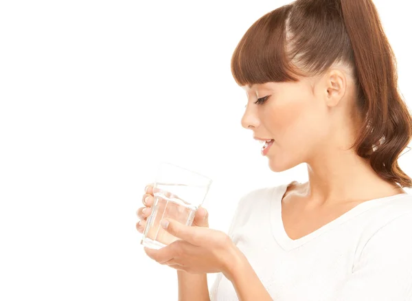Kobieta ze szklanką wody Zdjęcia Stockowe bez tantiem