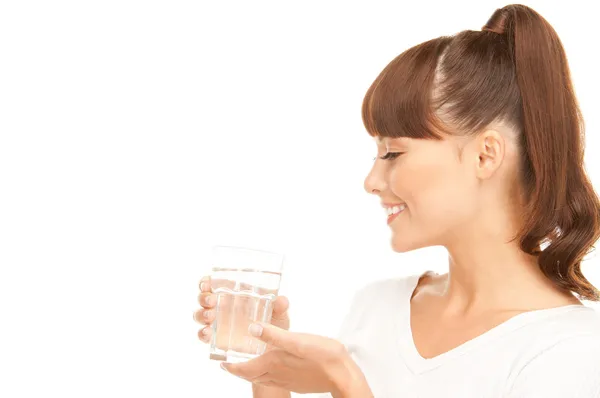 Mulher com copo de água — Fotografia de Stock