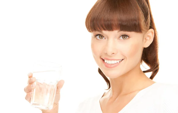 Nő pohár vízzel — Stock Fotó