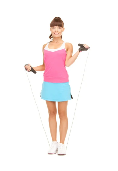 Fitness instructor with jump rope — Stock Photo, Image