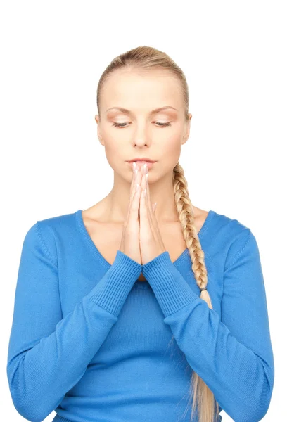 Молиться бізнес-леді — стокове фото