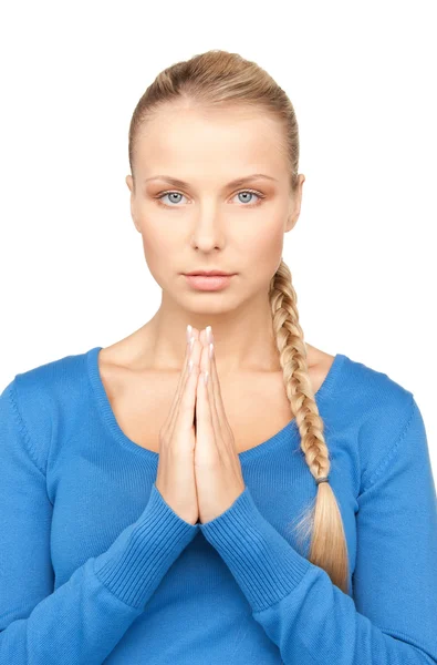 Mujer de negocios rezando — Foto de Stock