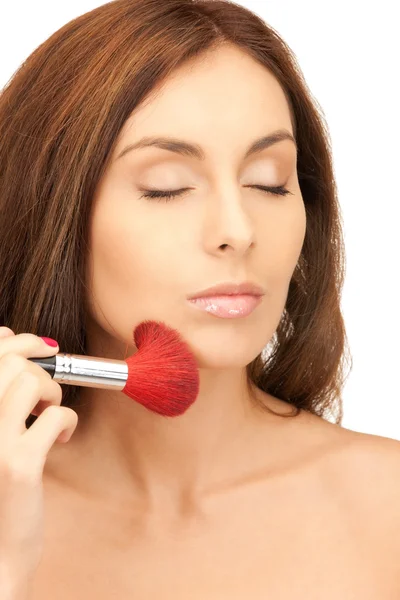 Lovely woman with brush — Stock Photo, Image