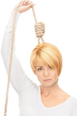 Business woman with the noose clipart