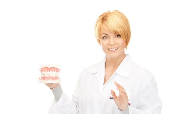 Picture Attractive Female Doctor Jaws — Stock Photo, Image