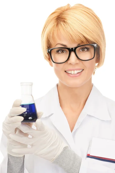 Picture Beautiful Lab Worker Holding Test Tube — Stock Photo, Image