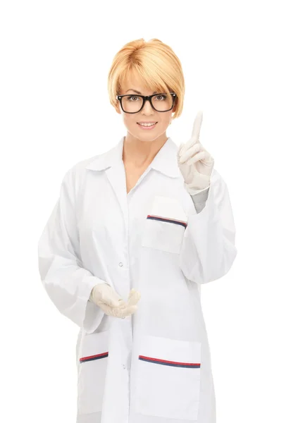 Bright Picture Attractive Female Doctor White — Stock Photo, Image