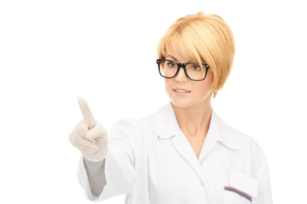 白で魅力的な女医の明るい絵 — ストック写真