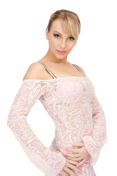 Sexy Frau im transparenten Kleid — Stockfoto