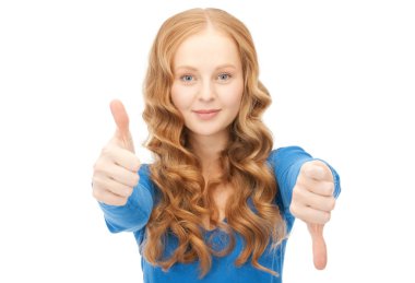 Thumbs up and thumbs down clipart