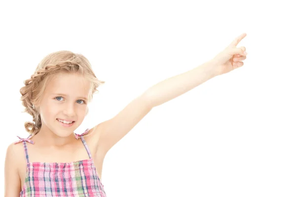 Mała dziewczynka jej palec wskazujący — Zdjęcie stockowe