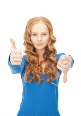 Thumbs up and thumbs down clipart