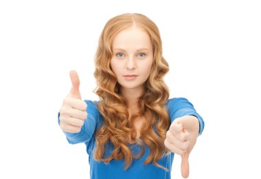 Thumbs up and thumbs down clipart