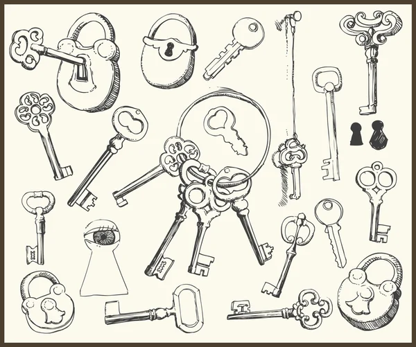 Différents types de clés — Image vectorielle
