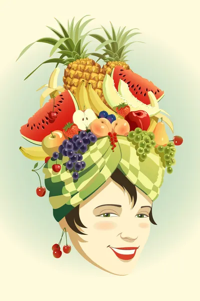 水果的帽子. — 图库矢量图片