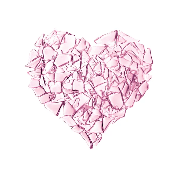 Broken glass heart — Stockfoto