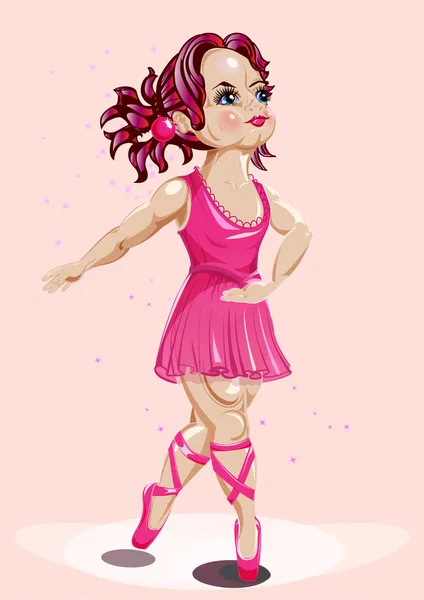 Bailarina rosa — Vector de stock